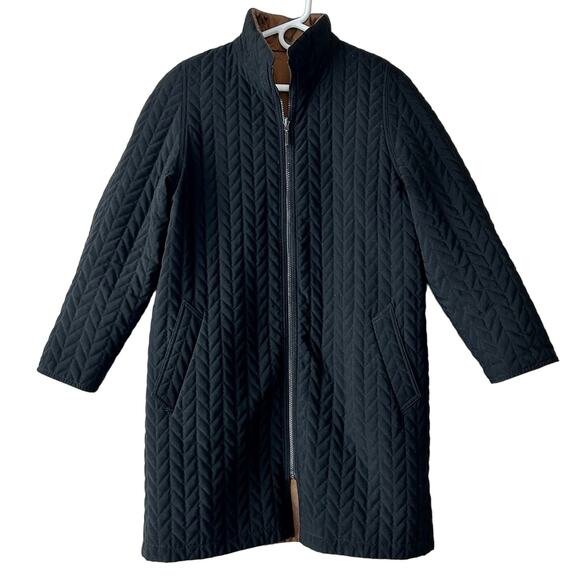 Gallery Quilted reversible trench coat minimalist Lagenlook gothic career Emo S - Picture 1 of 12